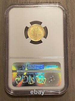 2016-W Gold Mercury Dime 1/10 oz Gold Centennial Coin NGC SP 70