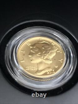 2016 W Mercury Dime Centennial 24k Gold Coin 10¢ Uncirculated 16XB. 9999