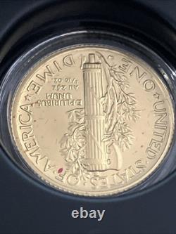 2016 W Mercury Dime Centennial 24k Gold Coin 10¢ Uncirculated 16XB. 9999