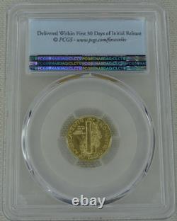 2016-W Mercury Dime Gold PCGS SP 70 1/10 Oz US Mint 10C First Strike