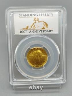 2016-W Standing Liberty Gold Quarter 1/4 oz PCGS SP 70 First Strike
