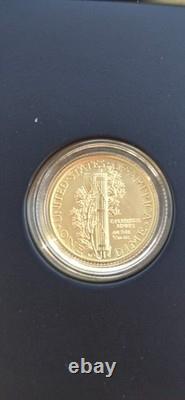 2016 W US Gold Mercury Dime Centennial 1/10 oz. 999 Gold Original Packaging Cert