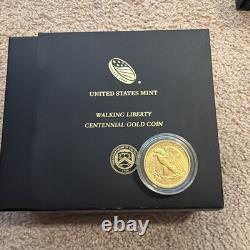 2016-W US Mint walking liberty half Centennial Gold Coin with COA
