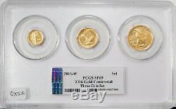 2016-w Pcgs Sp 69 Gold Centennial 3 Coin Set Dime, Quarter, Half In Gold