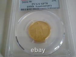 2016-w Standing Liberty Gold Coin Pcgs Sp70 First Strike Flag Label