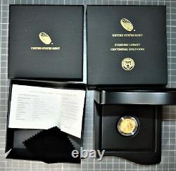 2016-w Standing Liberty Quarter Centennial 1/4 Oz. Gold Coin. 9999 Fine Ogp