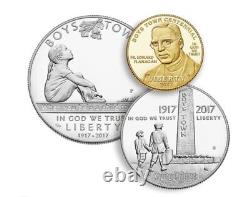 2017 Boys Town Centennial Commemorative 3 Coin Proof Set. Coins, BOX & COA