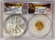 2017 Gold & Silver Eagle Bimetallic Set Pcgs Ms70 Fdoi 1 Of First 1000 Struck