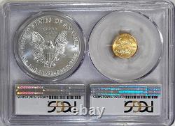 2017 Gold & Silver Eagle Bimetallic Set PCGS MS70 FDOI 1 of First 1000 Struck