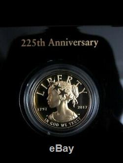 2017 W $100 Gold Liberty High Relief 225th Anniversary Complete OGP with book