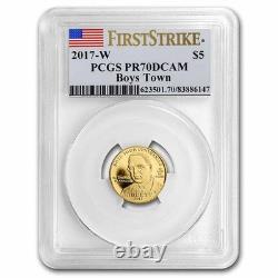 2017-W Gold $5 Commem Boys Town Centennial PR-70 PCGS
