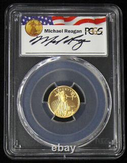 2017-W REAGAN LEGACY SERIES $5 1/10oz PROOF GOLD EAGLE, PR-70 DCAM REAGAN SIGNED