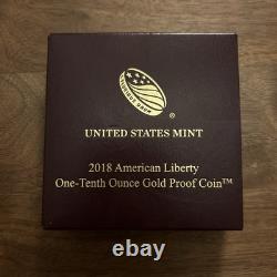 2018 American Liberty Gold Proof Coin One-Tenth Ounce with COA