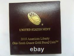 2018 American Liberty One-Tenth Ounce $10 Gold Proof Coin