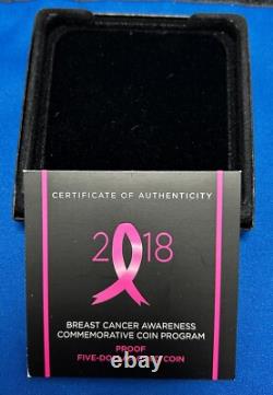 2018 Breast Cancer Awareness Commemorative Proof $5 Gold Coin