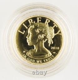 2018 W 1/10 Oz Gold American Liberty High Relief Proof $10 Coin GEM +BOX & COA