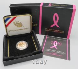 2018-W $5 Breast Cancer Awareness Commemorative Gold Proof Coin OGP