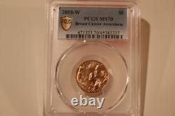 2018-W $5 Breast Cancer Unc. Gold Coin, PCGS MS70