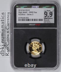 2018 W American Liberty Gold $10 High Relief. 9999 1/10 oz NGCX PR 9.9 UC
