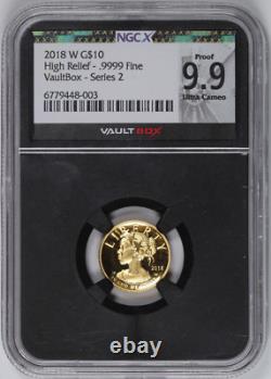 2018 W American Liberty Gold $10 High Relief. 9999 1/10 oz NGCX PR 9.9 UC