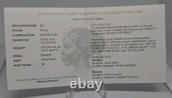 2018-W American Liberty United States 1/10 oz. 9999 Fine Gold Proof Coin WithCOA