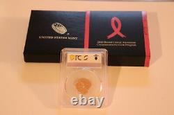2018-W Breast Cancer $5. Gold Coin. PCGS MS69. OGP & COA