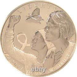 2018 W Breast Cancer Awareness Commemorative Gold Proof OGP COA