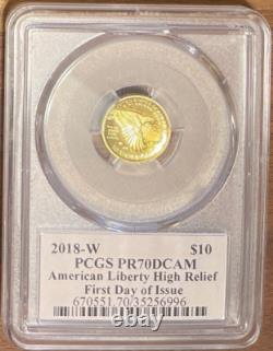 2018-W Gold American Liberty $10 High Relief PCGS PR70DCAM FDOI Cleveland Label