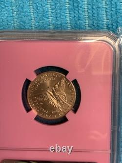 2018-W MS70 by NGC BREAST CANCER AWARENESS COMM. 1st $5 ROSE GOLD COIN. EARLY