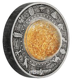 2019 Golden Treasures of Ancient Egypt 2oz. 9999 SILVER $2 ANTIQUED COIN