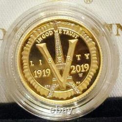 2019 U. S. Mint American Legion Proof Gold $5 Coin Box/COA