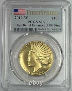 2019 W $100 High Relief Enhanced American Liberty First Strike PCGS SP70