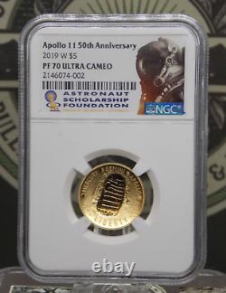 2019 W $5 Apollo 11 50th Anniversary Gold PROOF Commemorative NGC PF70 #002