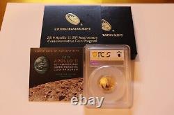 2019-W $5 Apollo 11 Proof Gold Coin, PCGS PR70 DCAM, OGP&COA