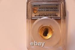 2019-W $5 Apollo 11 Proof Gold Coin, PCGS PR70 DCAM, OGP&COA