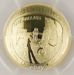 2019 W APOLLO 11 50th Anniversary Gold $5 Proof Coin PCGS PR70 First Day Issue