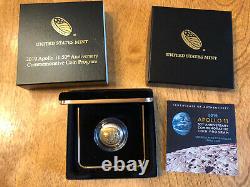 2019 W Apollo 11 50th 1/4 Ounce Uncirculated BU US Mint 5 Dollar Gold Coin Moon