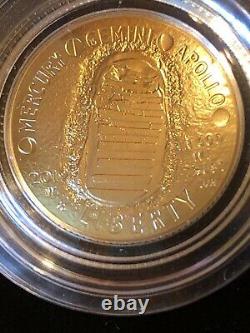 2019 W Apollo 11 50th 1/4 Ounce Uncirculated BU US Mint 5 Dollar Gold Coin Moon