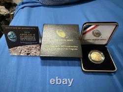 2019-W Gold $5 Brilliant Uncirculated Apollo 11 Commemorative withBox and COA