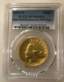 2019-w $100 High Relief Liberty Gold Coin PCGS SP70 DMPL Exceptional Quality