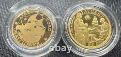 2020 400th Anniversary of Mayflower Voyage 2 Coin Gold Proof Set With Box & COA