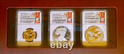 2020 75th WWII Gold and Silver 3 Coin Set NGC PF70 VICTORY LABEL