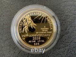 2020 End Of World War II 75th Anniversary Gold Coin 1/2 Oz