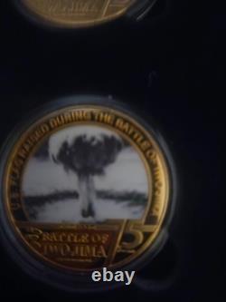 2020 Iwo Jima Memorial 75th Anniversary 24K Gold Plated Coin Set. Free Shipping