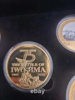 2020 Iwo Jima Memorial 75th Anniversary 24K Gold Plated Coin Set. Free Shipping