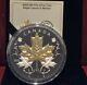 2020 Maple Leaves Motion $50 5oz Pure Silver Proof Coin Canada With Gold & Rhodium