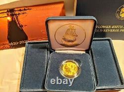 2020 Mayflower 400th Anniversary Fine GOLD Reverse Proof Coin $10 Commemorative