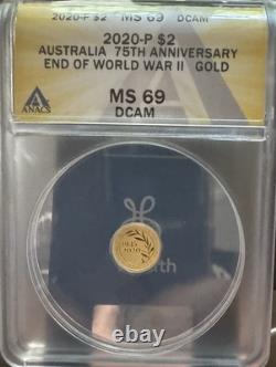 2020 P $2 Australian Gold 75 Th Anniversary Of The End Of Ww2