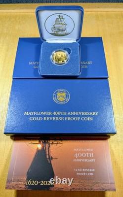 2020 US Mint Mayflower 400th Anniversary 1/4 oz. 9999 Gold Reverse Proof Coin