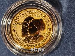 2020 US Mint Mayflower 400th Anniversary 1/4 oz. 9999 Gold Reverse Proof Coin